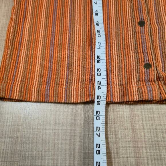 Woolrich Womens Corduroy Snap Front Top Size Medium Orange Cotton Western Rodeo - Picture 7 of 9